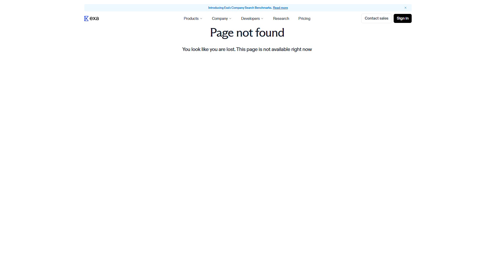 Exa Features Page Screenshot